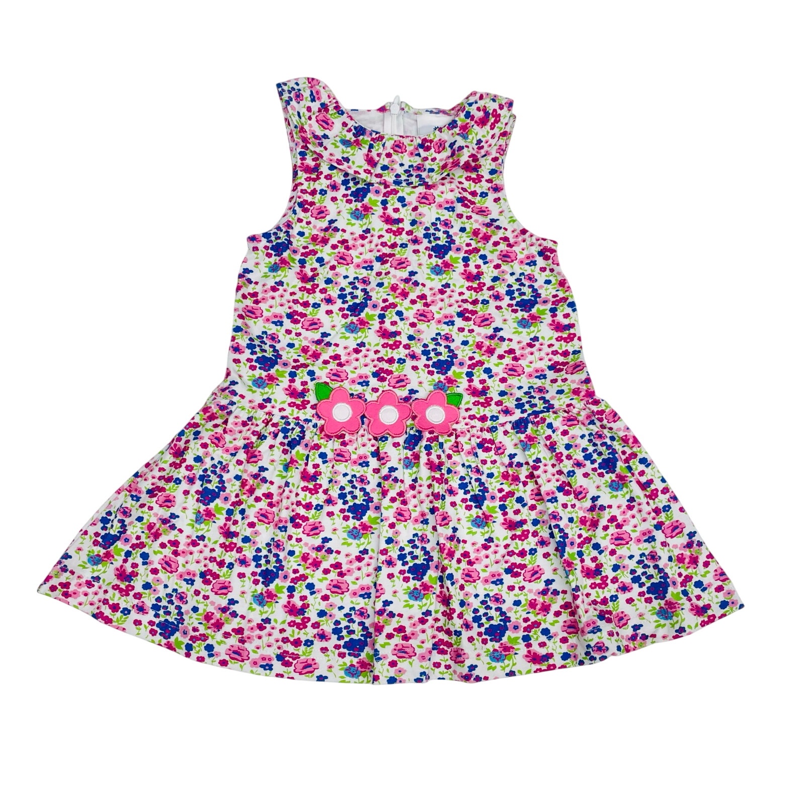 Nwt Florence Eiseman 6x Floral Knit Dress With Applique Flowers